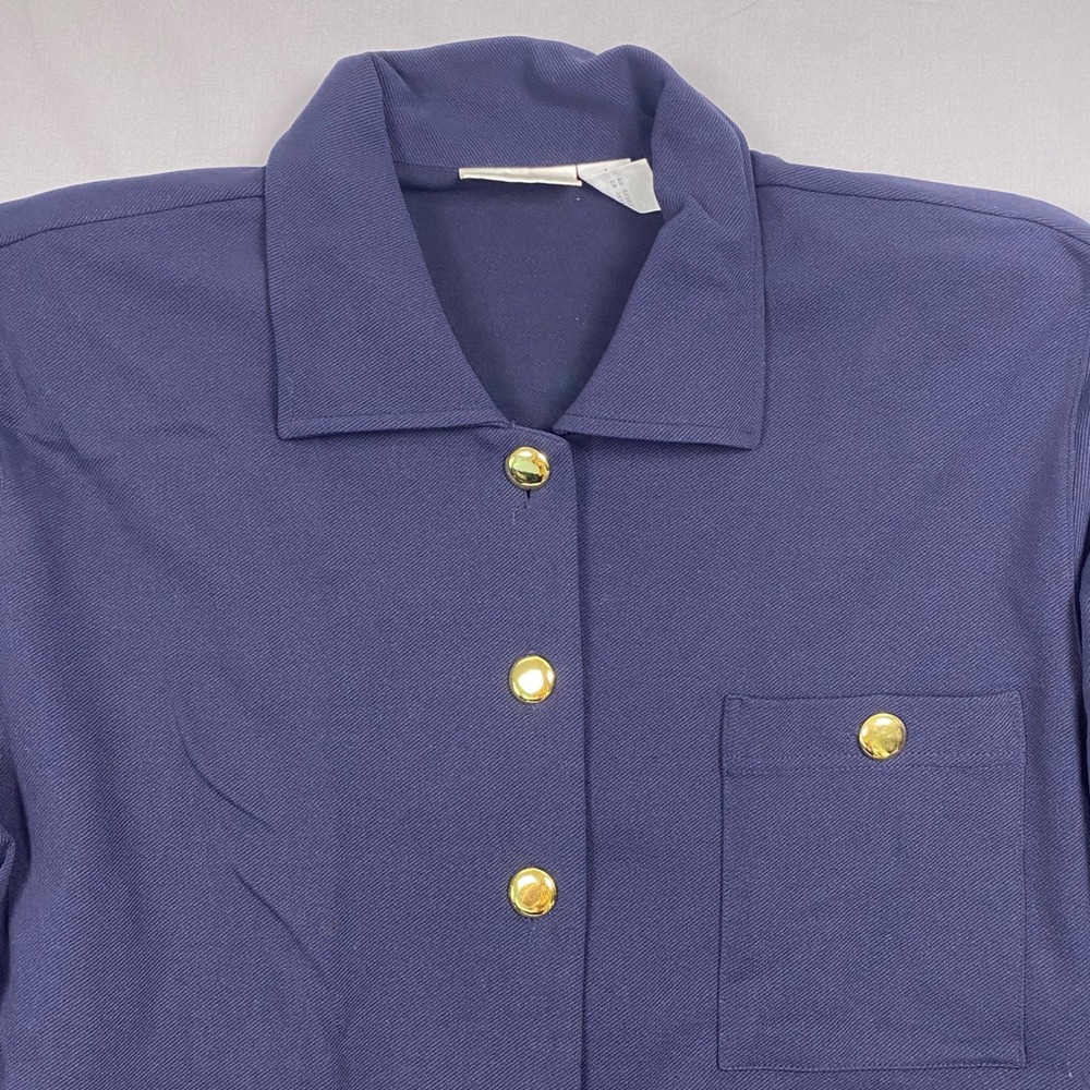 Elisabeth Liz Claiborne Forties Flair Jacket Women 1 Navy Blue Nylon NWT $100
